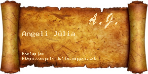 Angeli Júlia névjegykártya